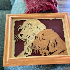 Wooden Dog laser cut Silhouette Wall Art